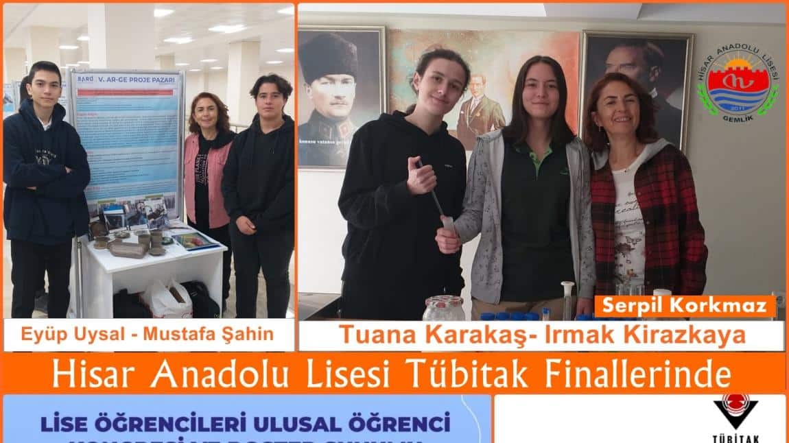 Tübitak Yarışmasında Bursa ilini 2 ayrı dalda  okulumuz Temsil edecek